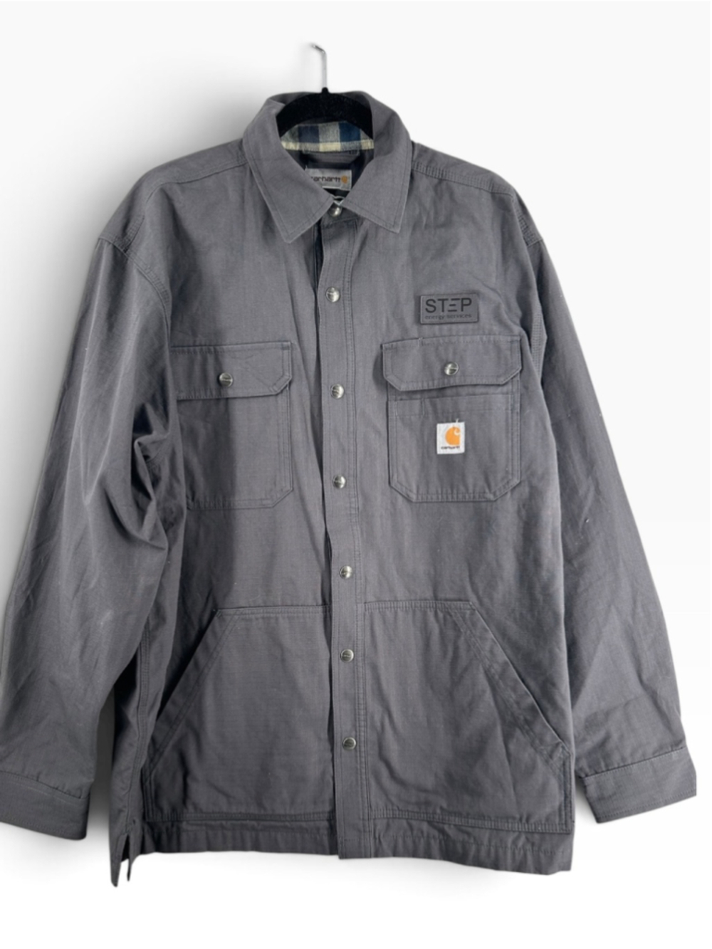 Carhartt Men's Rugged Flex Canvas Fleece-Lined Jacket work coat chore sz lg